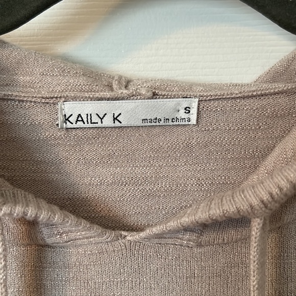 BUNDLE 3/$12 Taupe Hoodie with Scallop Detail - Picture 3 of 6